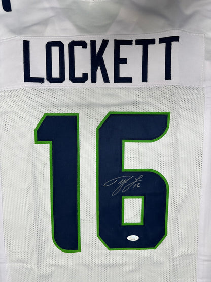 Tyler Lockett Signed Seattle White Custom Jersey