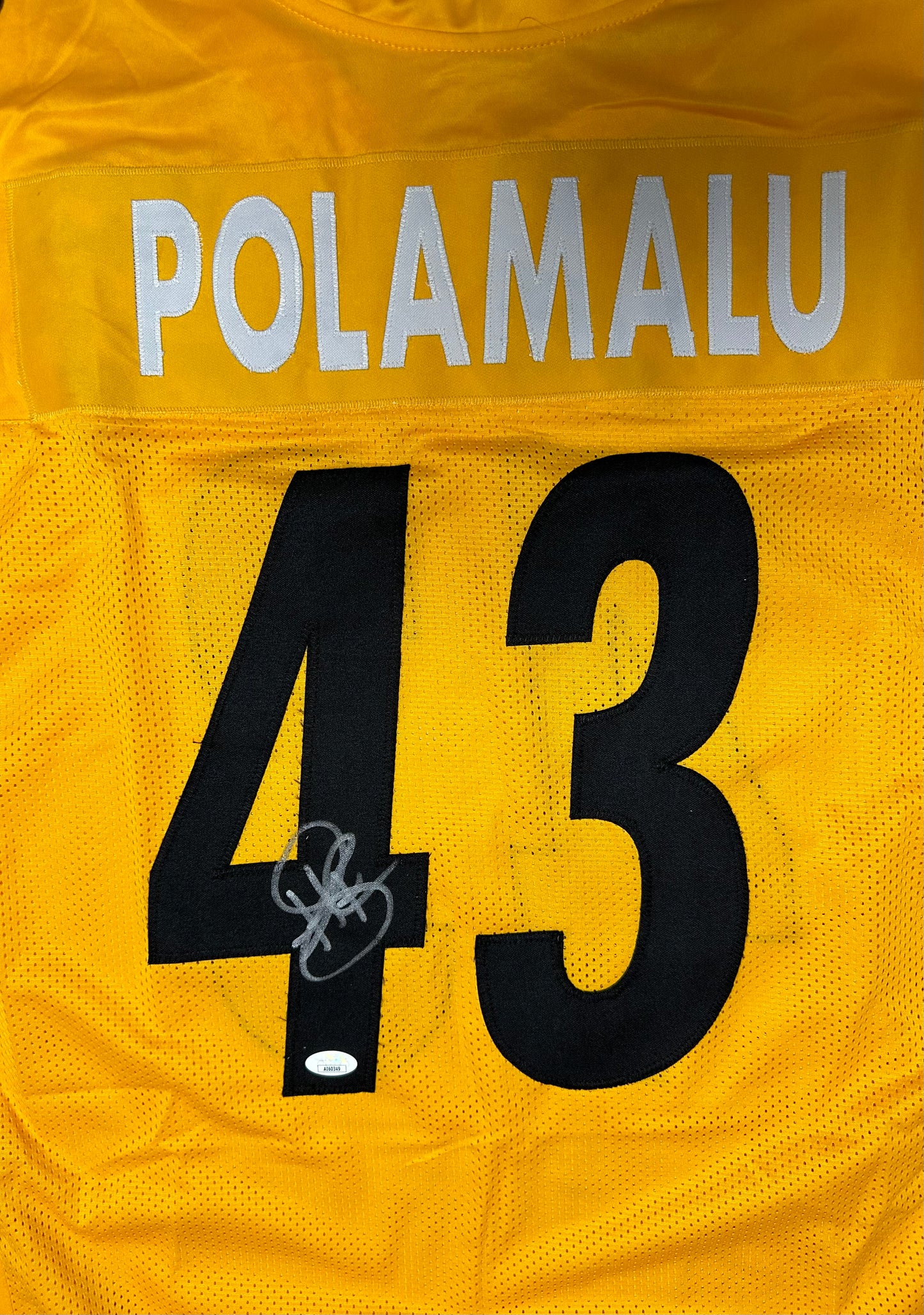 Troy Polamalu Signed Pittsburgh Yellow Custom Autographed Football Jersey (JSA)