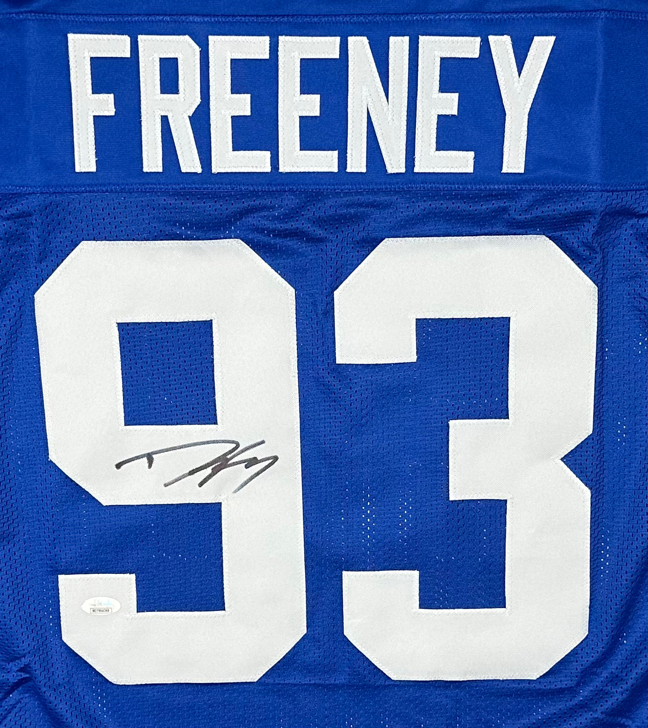 Dwight Freeney Signed Indianapolis Custom Blue Football Jersey (JSA)