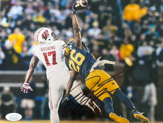 Jourdan Lewis Michigan Autographed Photo 8x10 JSA