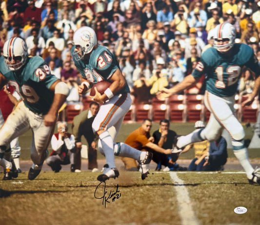 Jim Kiick Signed 16x20 Miami Autographed Photograph JSA