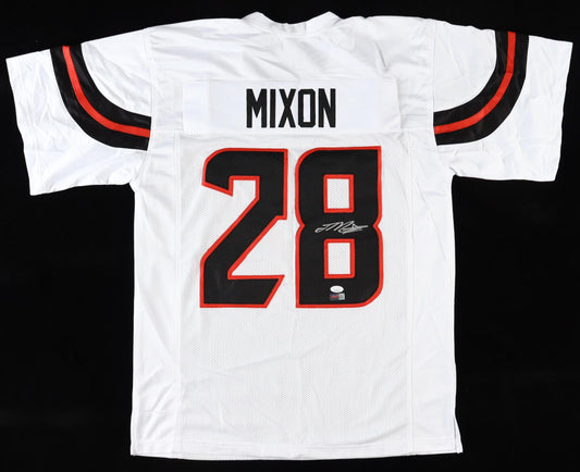 Joe Mixon Signed Custom Hoston White Football Jersey PIA