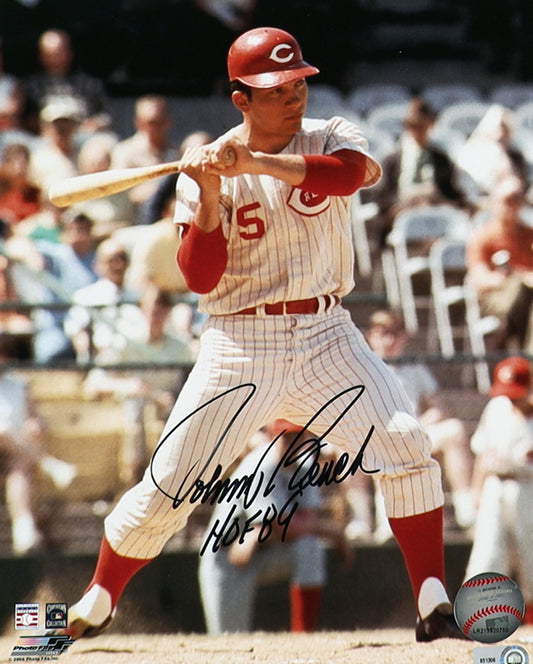 Johnny Bench Cincinati Autographed Photo 8x10 MLB Authentication Hof 89