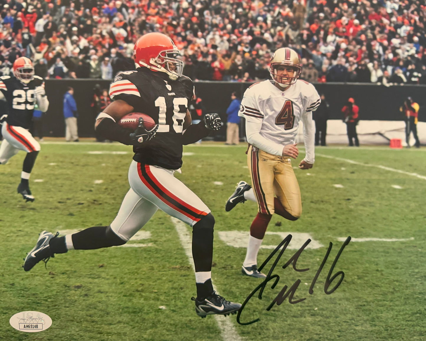 Josh Cribbs Cleveland Autographed Photo 8x10 JSA