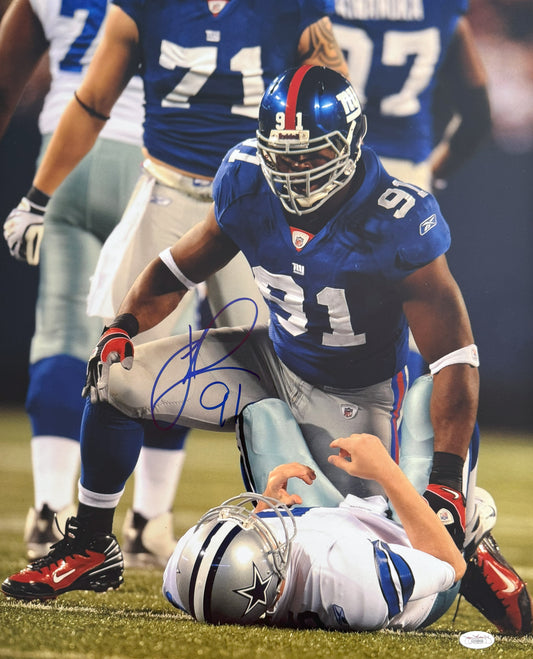 Justin Tuck Signed 16x20 New York Autographed Photograph JSA