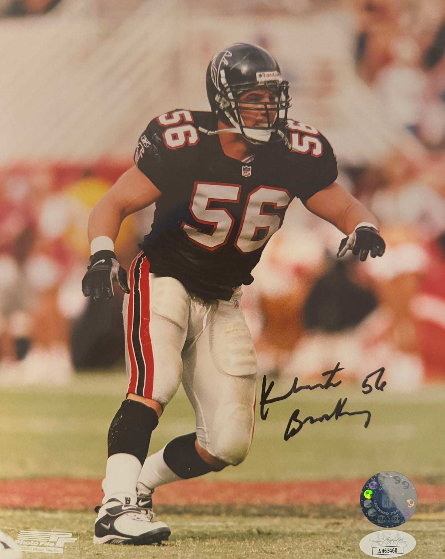 Keith Brooking Atlanta Autographed Photo 8x10 JSA