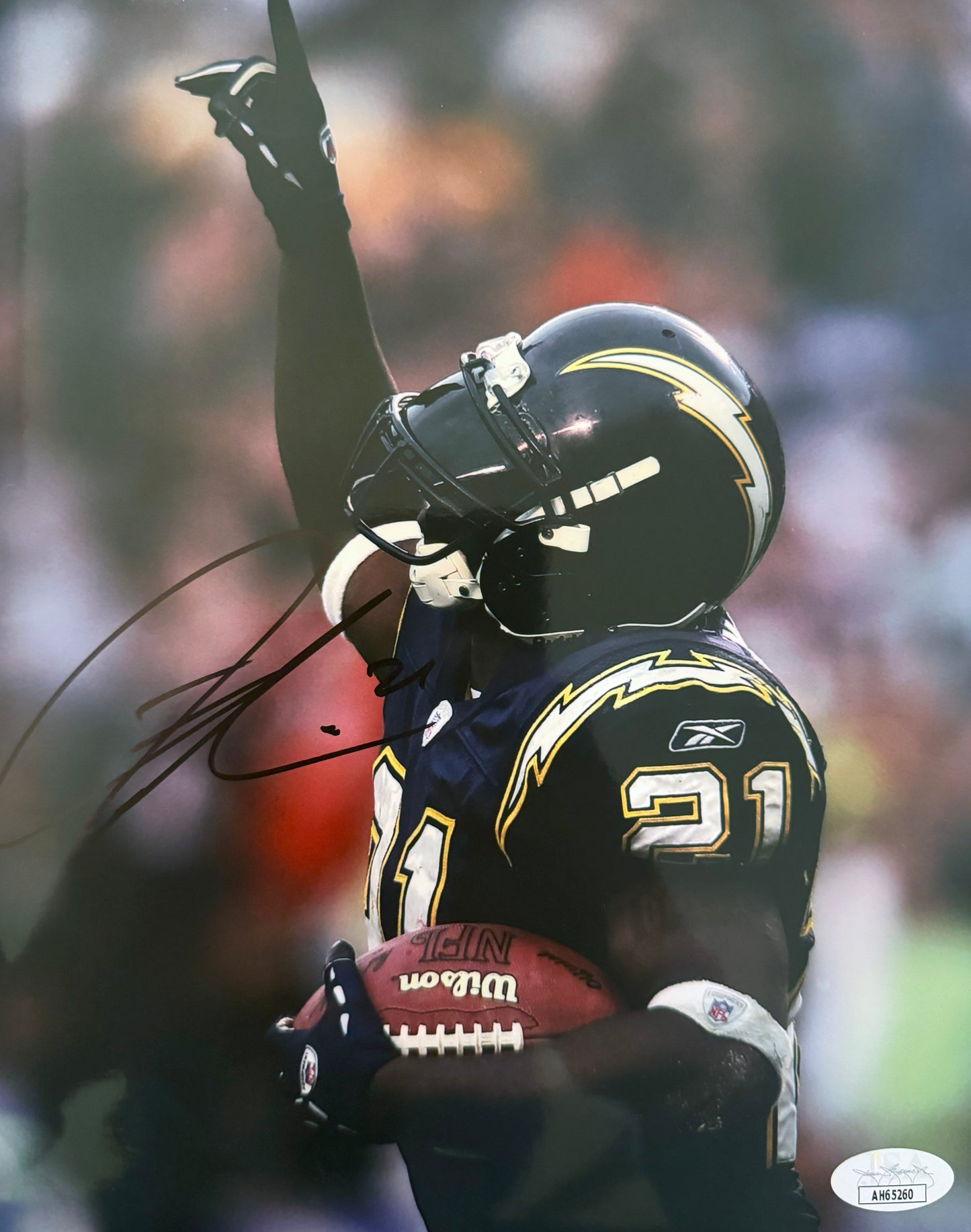 Ladainian Tomlinson San Diego Los Angeles Autographed Photo 8x10 JSA