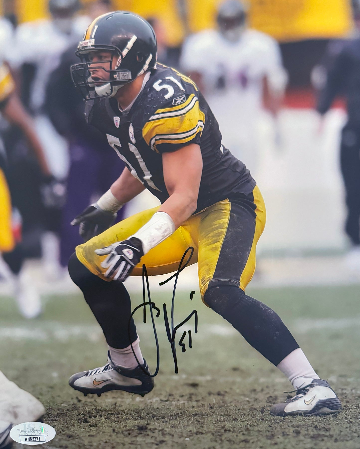 James Farrior Pittsburgh Autographed Photo 8x10 JSA