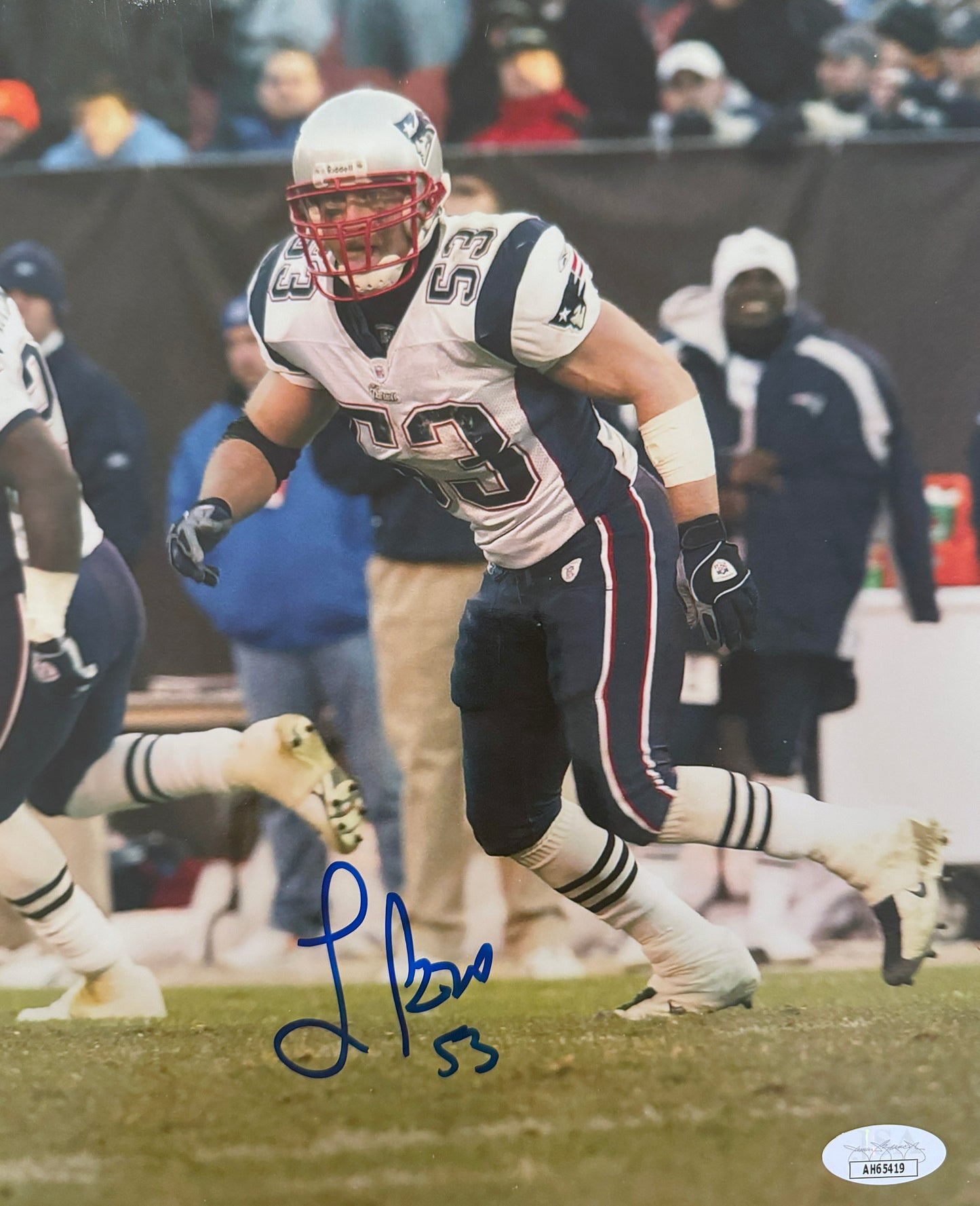 Larry Izzo New England Autographed Photo 8x10 JSA