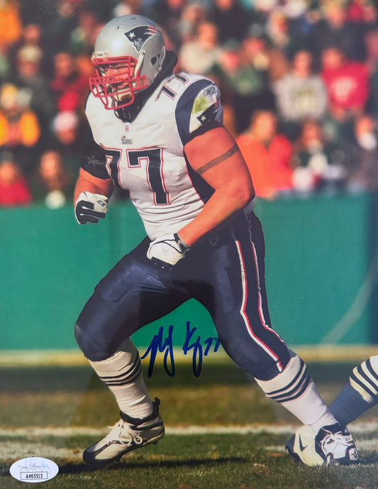 Logan Mankins New England Autographed Photo 8x10 JSA