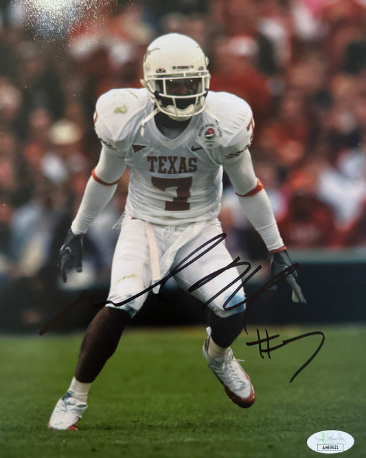 Michael Huff Texas Autographed Photo 8x10 JSA