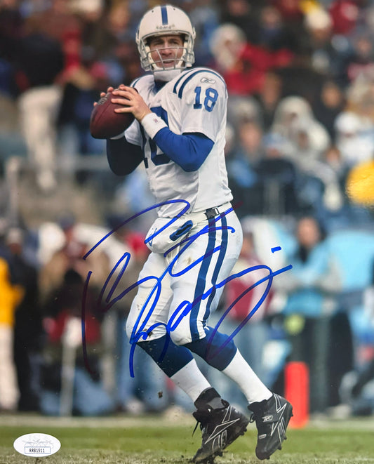 Peyton Manning Indianapolis Autographed Photo 8x10 JSA