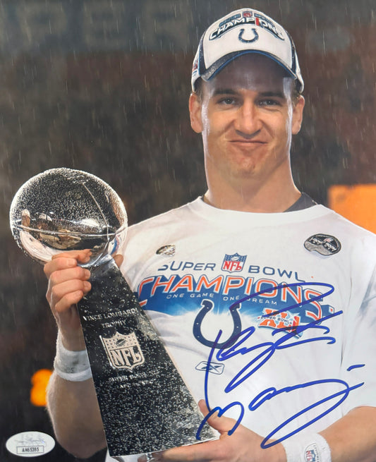 Peyton Manning Indianapolis Autographed Photo 8x10 JSA