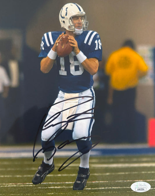 Peyton Manning Indianapolis Autographed Photo 8x10 JSA