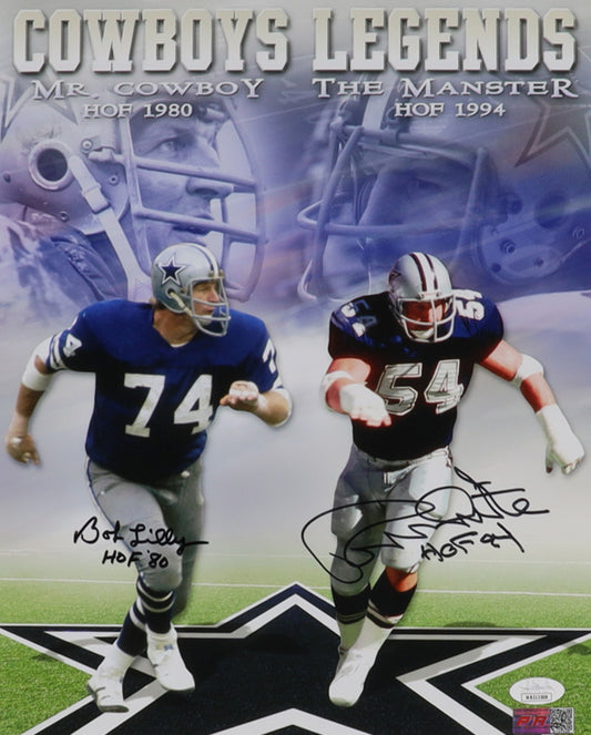 Randy White and Bob Lillu Dallas Signed 11x14 Autographed Photo PIA