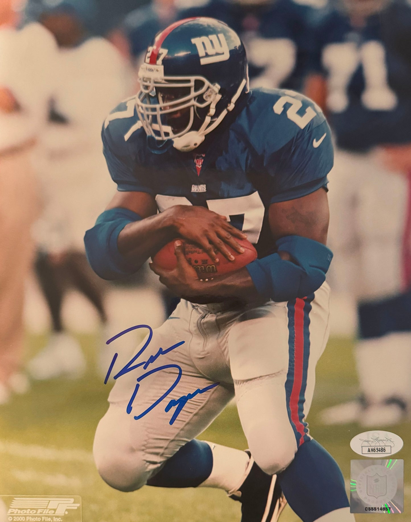 Ron Dayne New York Autographed Photo 8x10 JSA