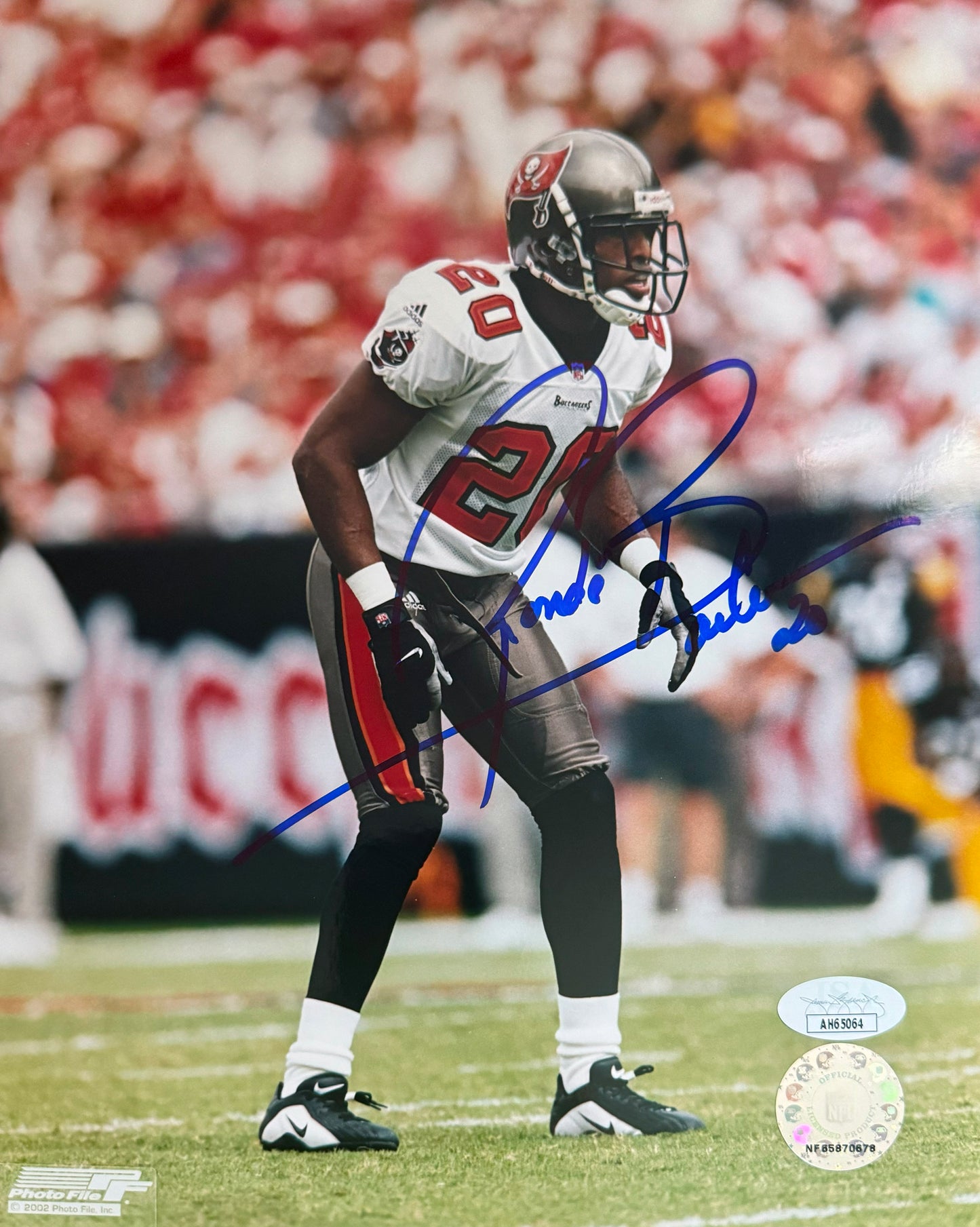 Ronde Barber Tampa Bay Autographed Photo 8x10 JSA