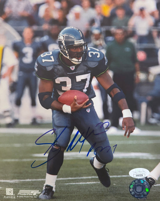 Shaun Alexander Seattle Autographed Photo 8x10 JSA