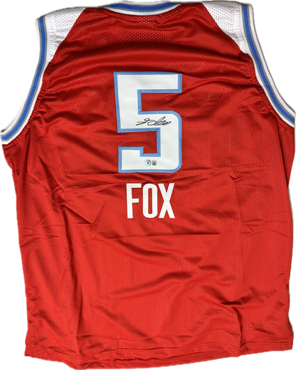 De'Aaron Fox Autographed Los Angeles Custom Basketball Jersey (JSA)