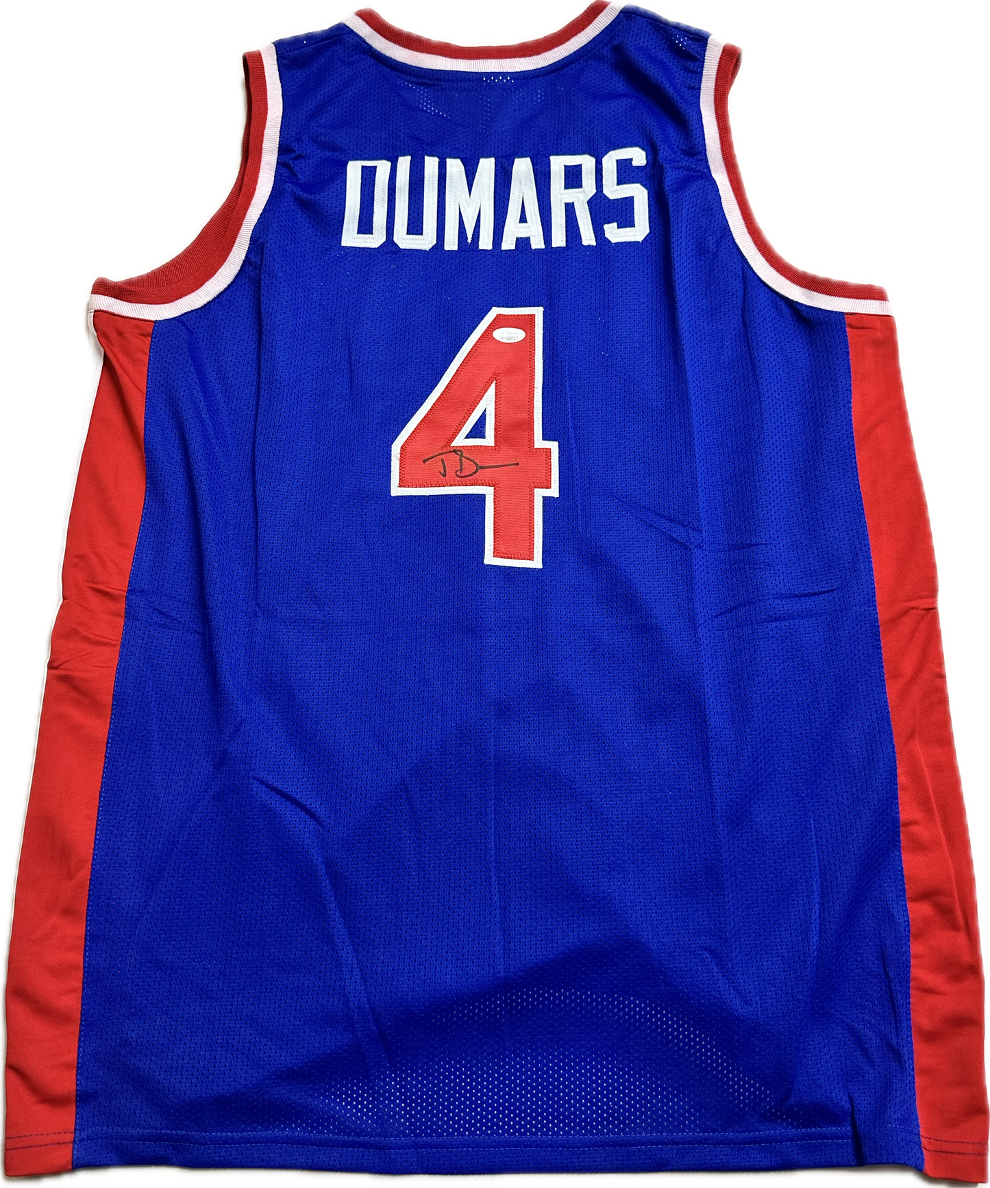 Joe Dumars Autographed Detriot Custom Basketball Jersey (JSA)