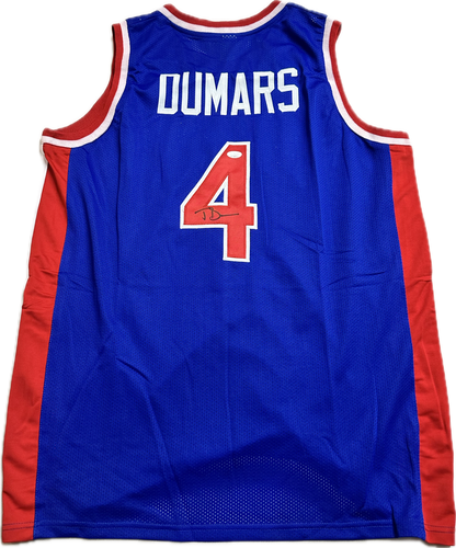 Joe Dumars Autographed Detriot Custom Basketball Jersey (JSA)