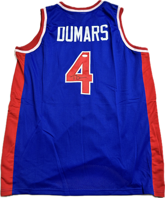 Joe Dumars Autographed Detriot Custom Basketball Jersey (JSA)