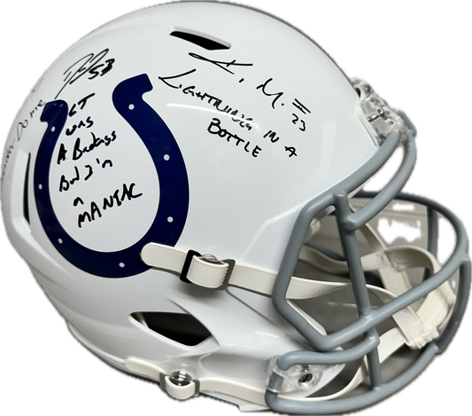 Moore/Willis/Leonard/Blackmon Colts Signed Indianapolis  Full Size Football Helmet (JSA)