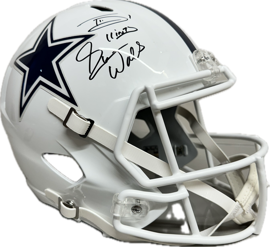 Trevon Diggs "11 INTs" and Everson Walls Signed Full Size White Helmet Football Helmet (JSA)