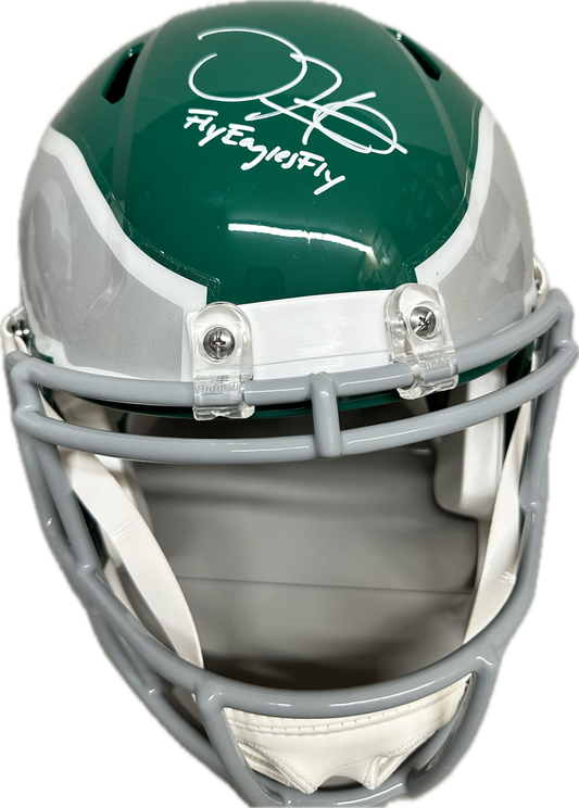 Jalen Hurts "Fly Eagles Fly" Philadelphia Signed Full Size Football Helmet (JSA)