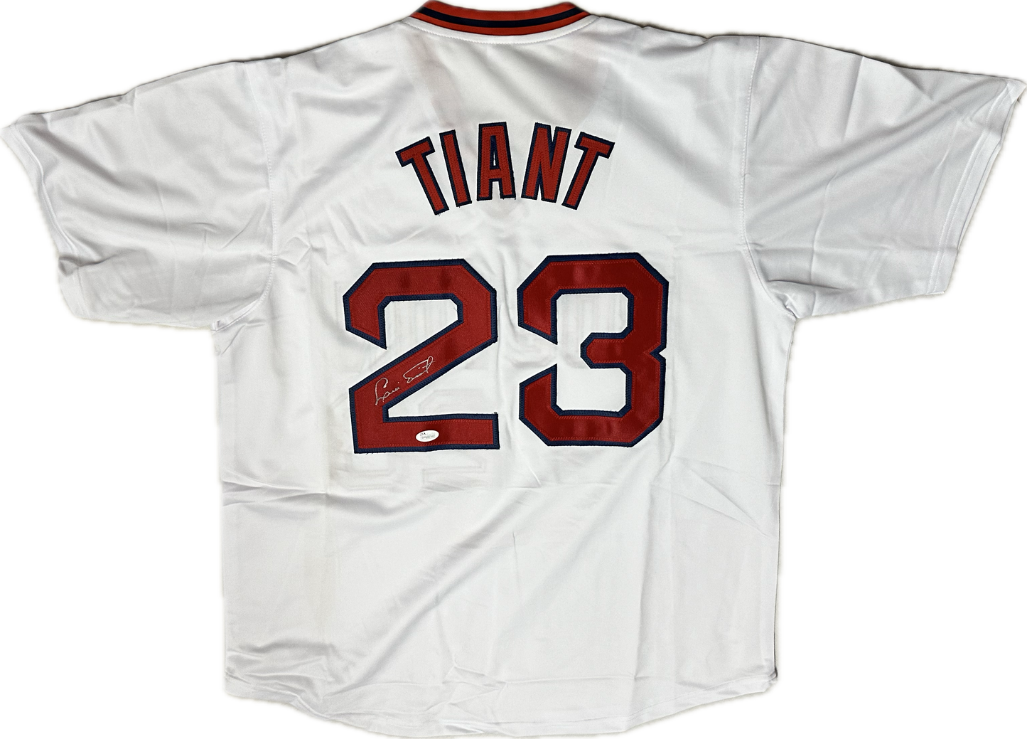 Luis Tiant Autographed Boston Custom Basketball Jersey (JSA)