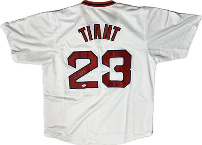 Luis Tiant Autographed Boston Custom Basketball Jersey (JSA)