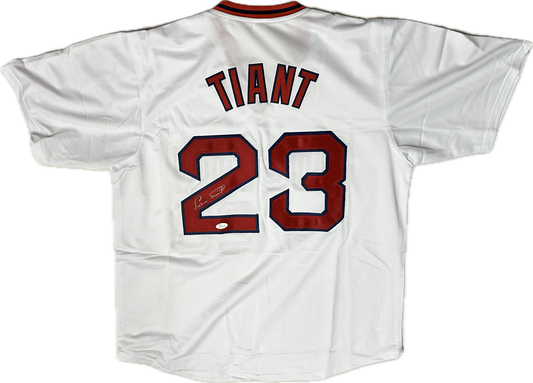 Luis Tiant Autographed Boston Custom Basketball Jersey (JSA)