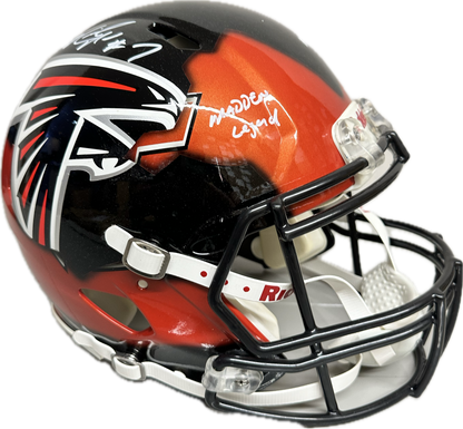 Michael Vick VT/ATL "Madden Legend/ 1st Round Pick" Collab Custom Signed Full Size Helmet Authentic Football Helmet (JSA)