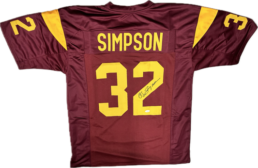 O.J. Simpson Custom Autographed Football Jersey (JSA)