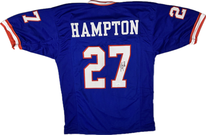 Rodney Hampton Custom New York Autographed Football Jersey (PIA)