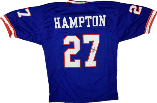 Rodney Hampton Custom New York Autographed Football Jersey (PIA)