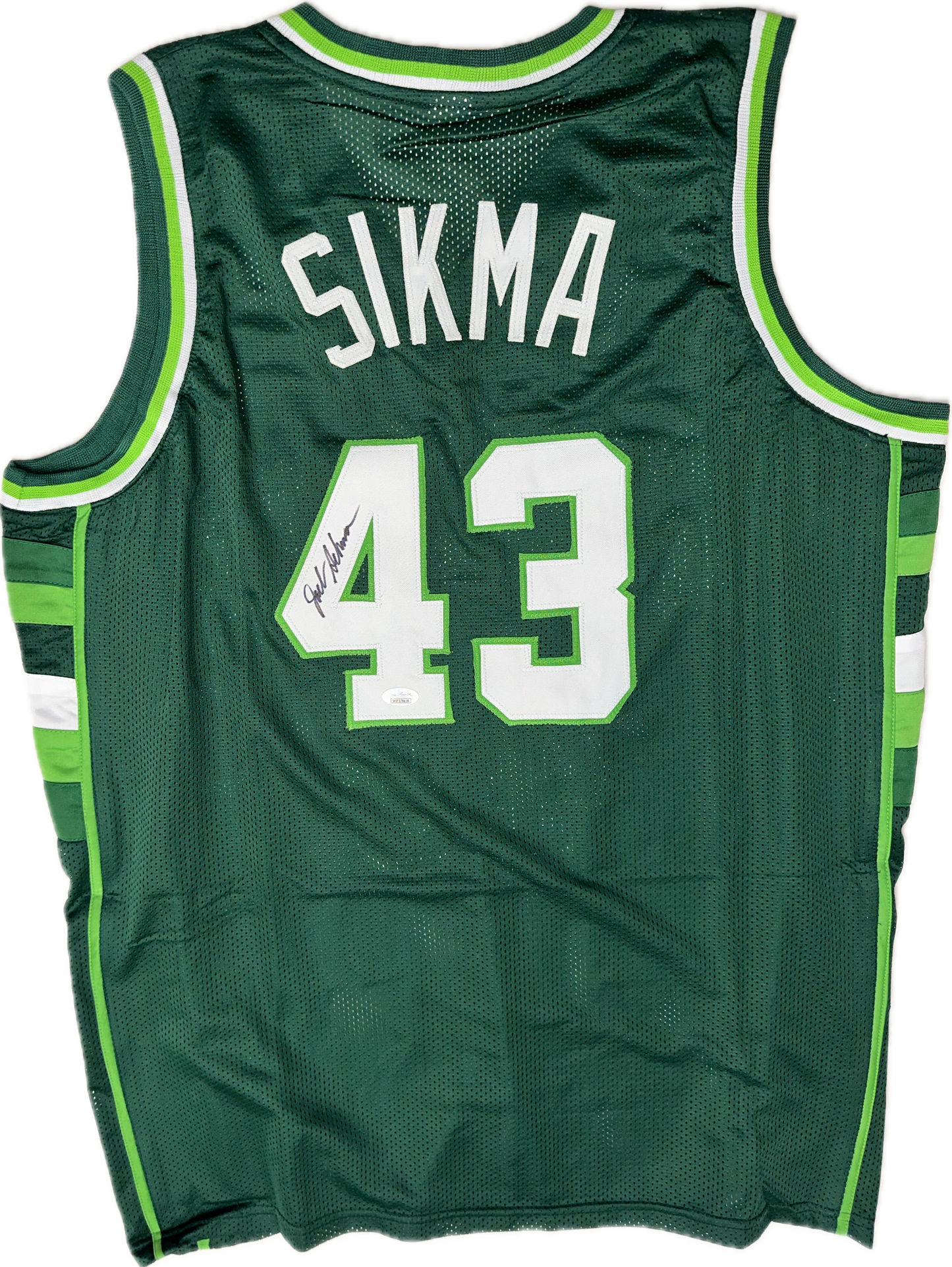 Jack Sikma Custom Milwaukee Autographed Basketball Jersey (PIA/JSA)