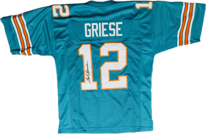 Bob Griese Custom Miami Autographed Football Jersey (JSA)