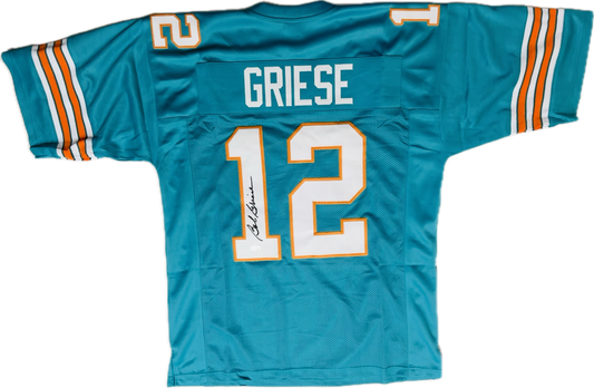 Bob Griese Custom Miami Autographed Football Jersey (JSA)