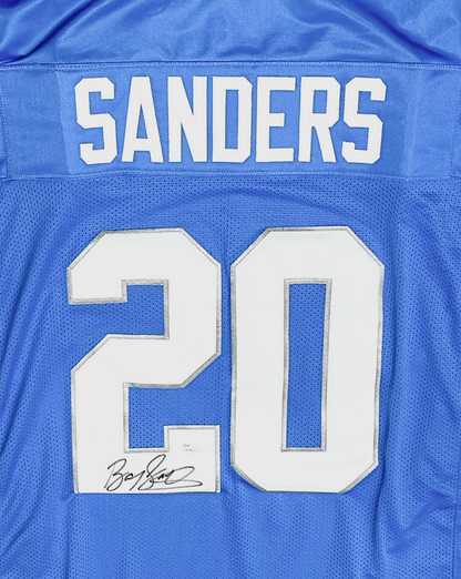 Barry Sanders Signed Detriot Custom Football Jersey (JSA)