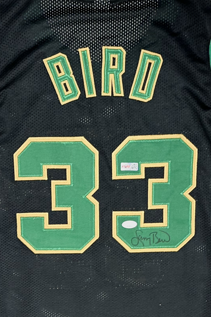 Larry Bird Custom Boston Black Signed Jersey (PIA/JSA)