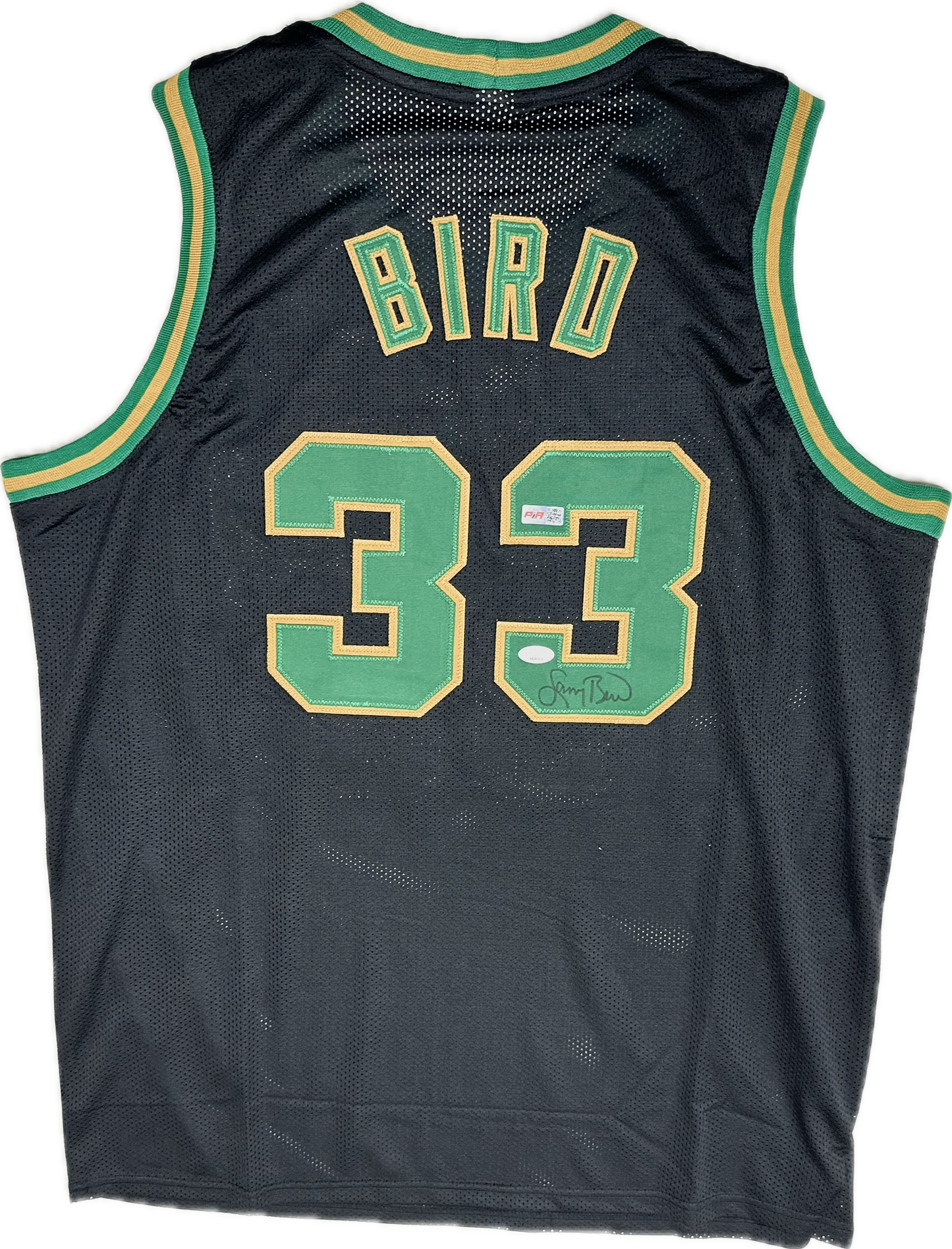 Larry Bird Custom Boston Black Signed Jersey (PIA/JSA)