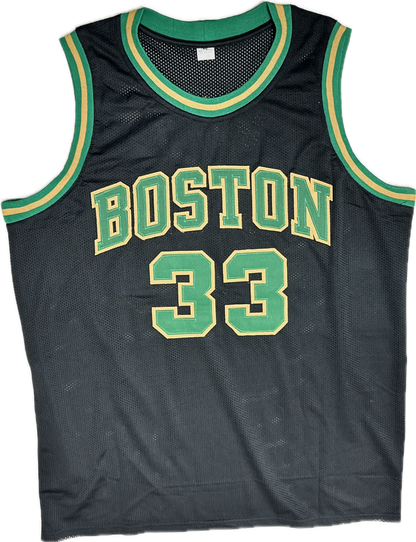 Larry Bird Custom Boston Black Signed Jersey (PIA/JSA)