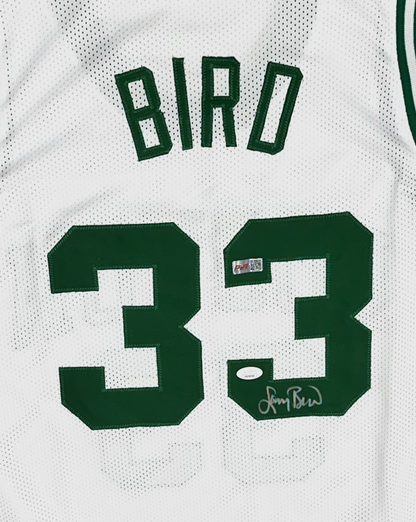 Larry Bird White Custom Boston Signed Jersey (PIA/JSA)