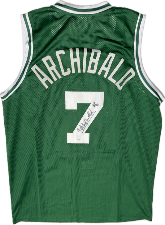 Nate Archibald Autographed Boston Custom Basketball Jersey (JSA)