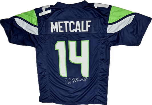 DK Metcalf Signed Seattle Blue Custom Jersey