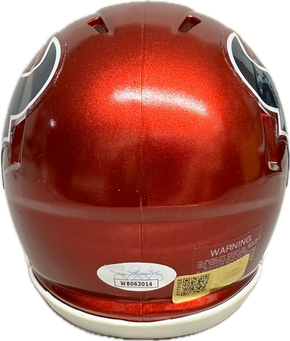 Tank Dell Houston Home Signed Flash Mini Football Helmet (PIA/JSA)