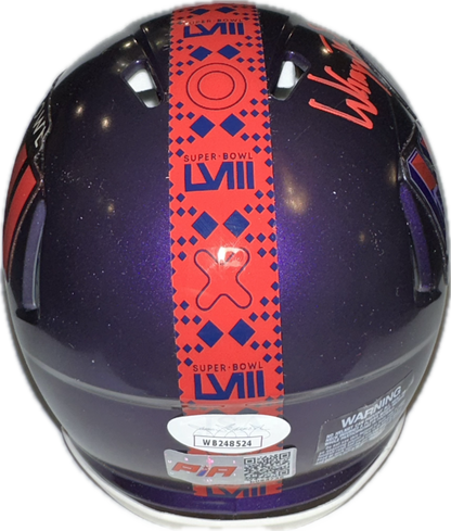 Willie Gay Super Bowl Purple Signed Mini Football Helmet (JSA)