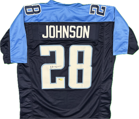 Chris Johnson Tennessee Custom Autographed Football Jersey (PIA)