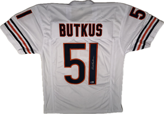 Dick Butkus Signed Custom Chicago White Jersey